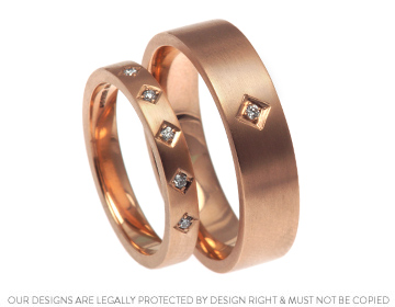 Christine's satinised 9ct rose gold and diamond anniversary ring.