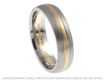 Chris's bespoke palladium and 9ct yellow gold wedding ring