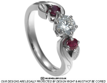 Kali's surprise diamond and ruby palladium engagement ring 