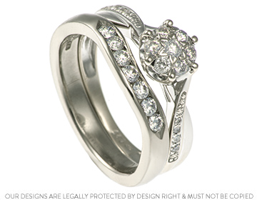 Amanda's fitted 18ct white gold, rhodium plated, diamond wedding ring.