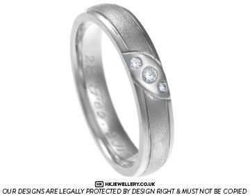 Ian's triple diamond platinum wedding ring