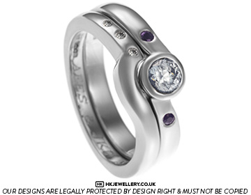 Andrea's bespoke fitted platinum wedding ring with diamonds