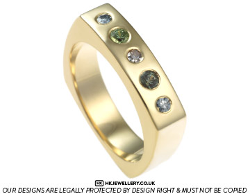 Anne's sentimental peridot and green sapphire square dress ring