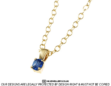 Blue sapphire and 9ct yellow gold pendant