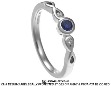 Laura's infinity inspired blue sapphire engagement ring