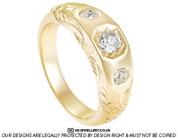 Victor's yellow gold and diamond angel inspired dress ring