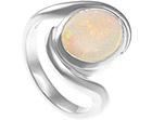 stunning sterling silver twist opal dress ring