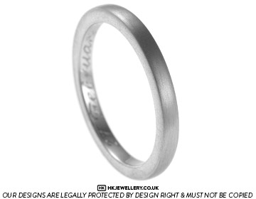 Palladium wedding ring with a satin finish