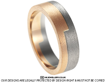 Peter's mixed metal Tunstall finish wedding ring