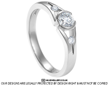 Platinum diamond engagement ring with split shoulder detailing