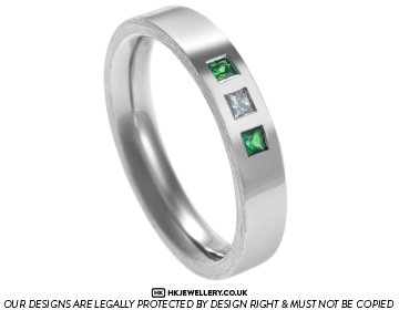 Eve's Tsavorite and diamond wedding ring