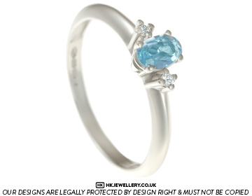 Elizabeth's sky blue topaz and diamond bespoke ring