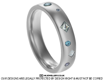 Katie's scatter set palladium, sapphire and diamond eternity ring