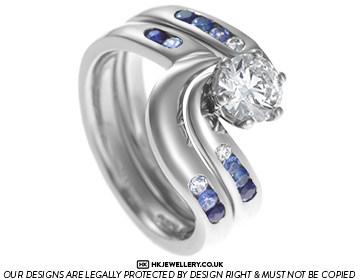 Alison's fitted platinum and sapphire wedding ring 