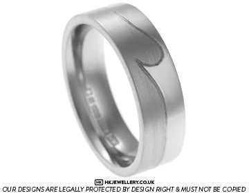 Matthew's wave engraved wedding ring with contrasting finishes