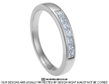 0.42ct H SI diamond and platinum half eternity ring