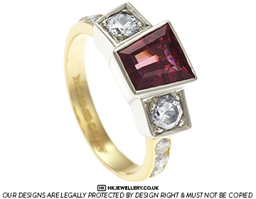 Tracy's dramatic art deco garnet and diamond dress ring