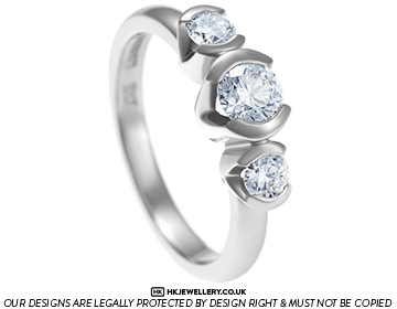 Andrea's palladium and diamond trilogy engagement ring