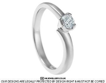 Unique 0.24ct H SI1 diamond and platinum solitaire