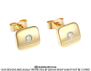 Yellow gold and diamond earrings