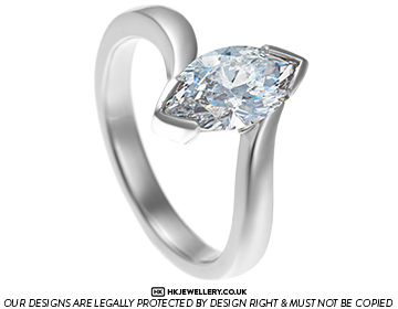 Christina's dramatic twist style platinum engagement ring 