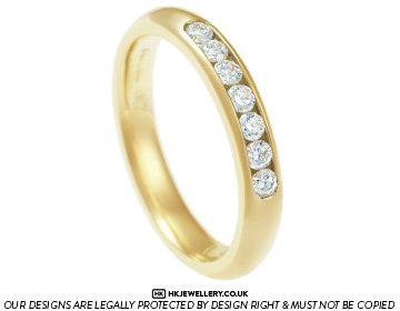 Channel set 0.25ct diamond and 18ct yellow gold eternity ring