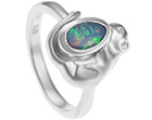 imogen's dormouse inspired sterling silver dress ring with an opal