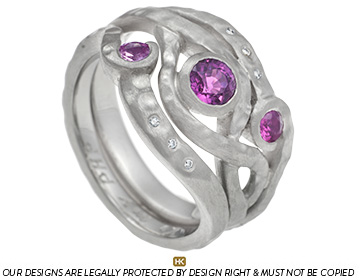 Lesley's pink sapphire wedding ring