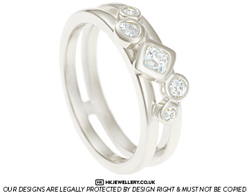 Sam's white gold and diamond engagement and wedding ring