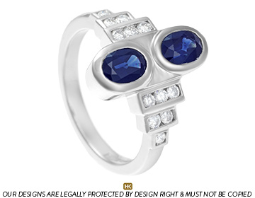 Philippa's redesigned dual sapphire art deco dress ring