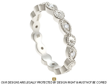 Fairtrade 9ct white gold and grain set diamond eternity ring