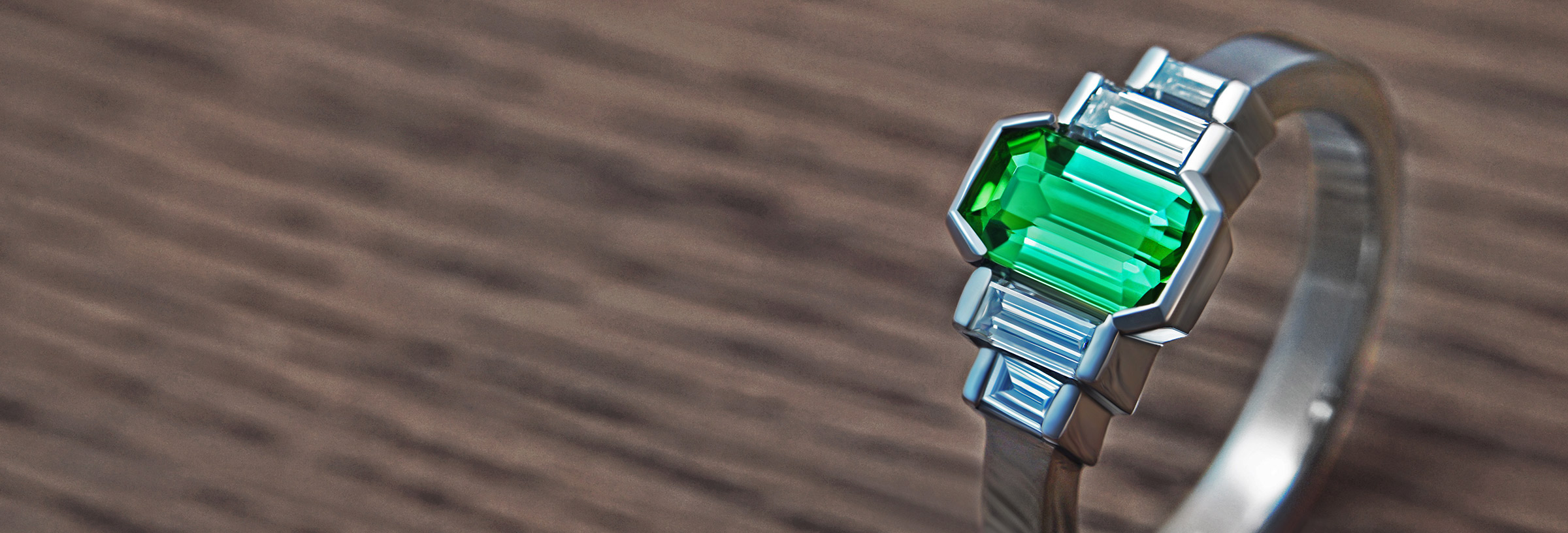 Bespoke Tourmaline and diamond Engagement ring