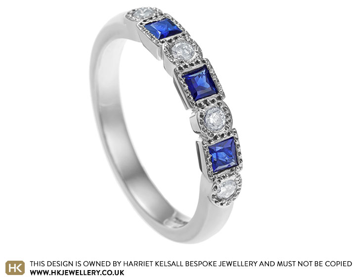 Antique sapphire store eternity ring