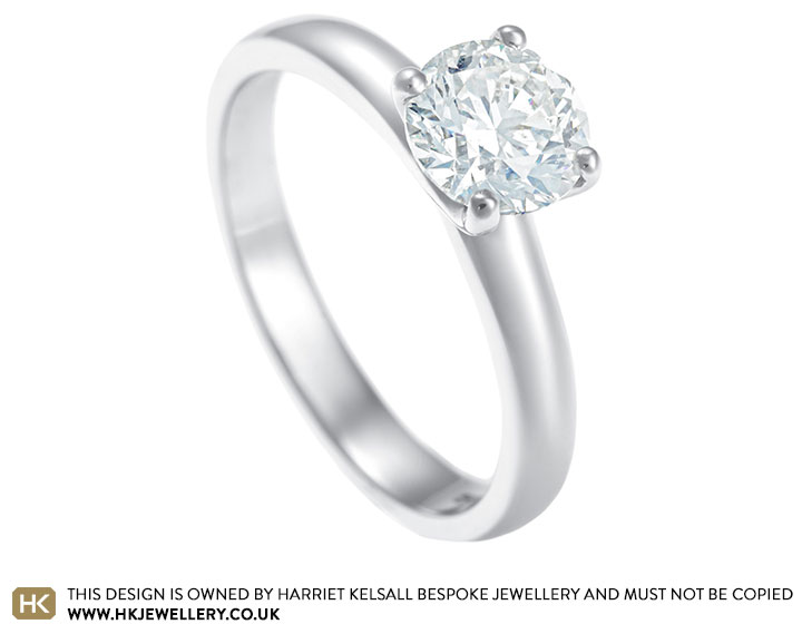 0.90ct G SI1 twist style diamond and platinum solitaire