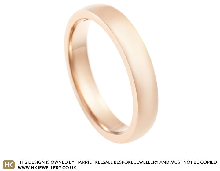 Fairtrade 9 carat rose gold 4mm courting wedding band