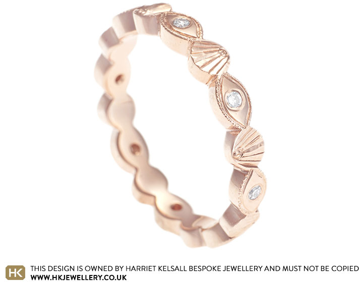 Fairtrade 9ct rose gold art deco eternity ring