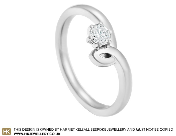 Eleanor's delicate asymmetric engagement ring