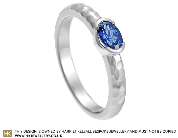 Ruth's rich blue sapphire engagement ring 