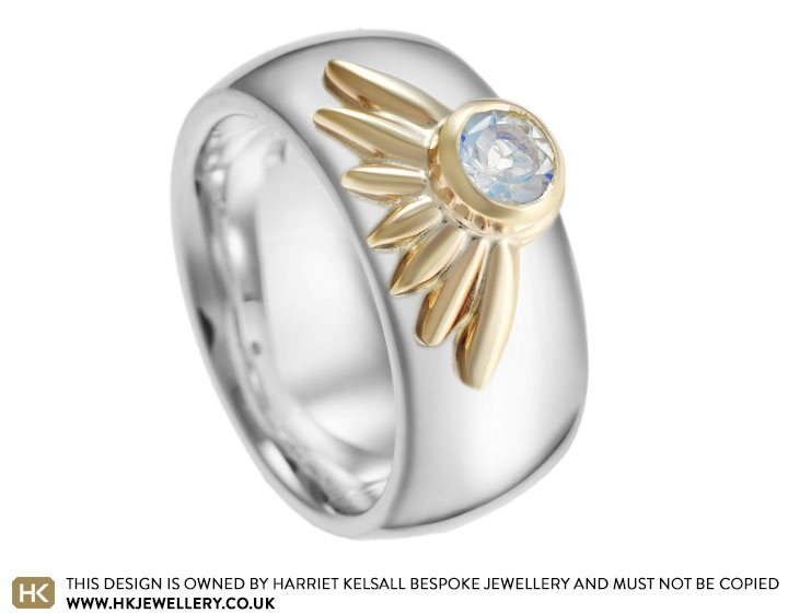 Wendy's mixed metal solar inspired wedding ring