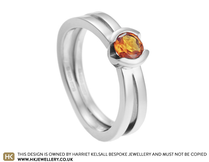 Christiana's citrine and palladium dress ring