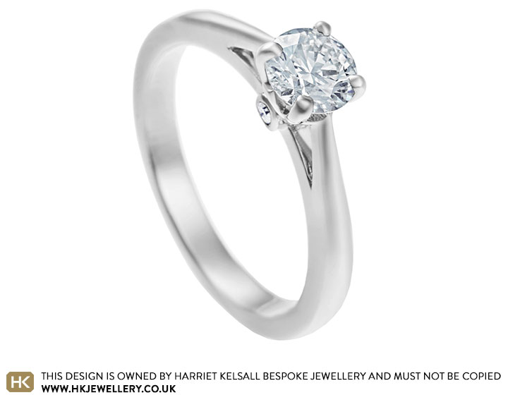 Platinum and 0.61ct diamond engagement ring with extra hidden diamonds