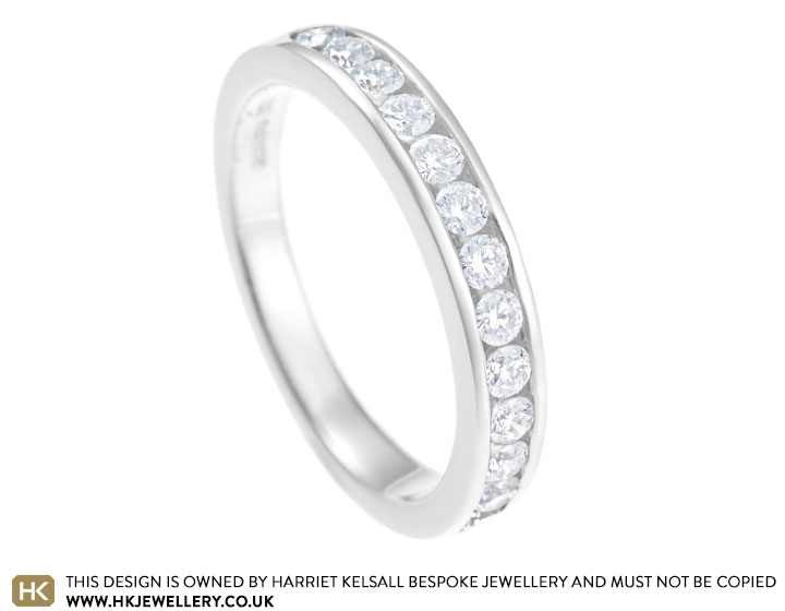 Sarah's platinum and diamond eternity ring