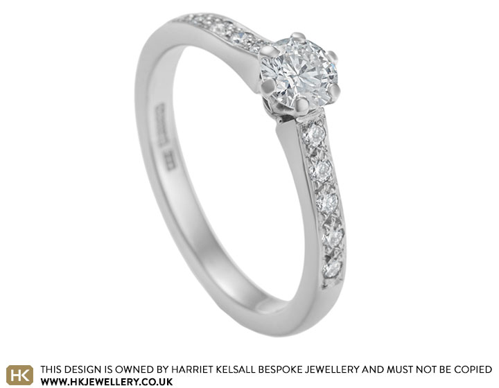 0.59ct diamond and palladium classic engagement ring