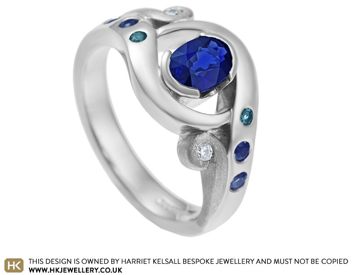 Mark's organic inspired sapphire engagement ring