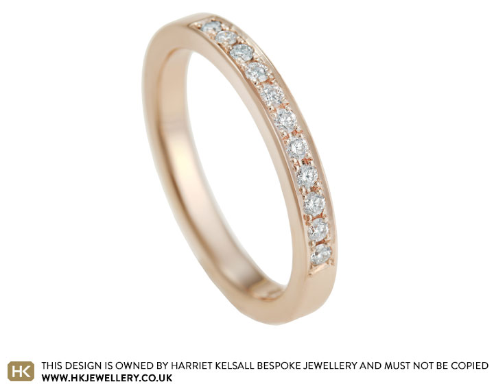 Fairtrade 9 carat rose gold and 0.18ct diamond eternity ring