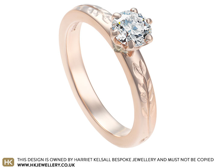 Vicky's 9ct rose gold diamond engagement ring