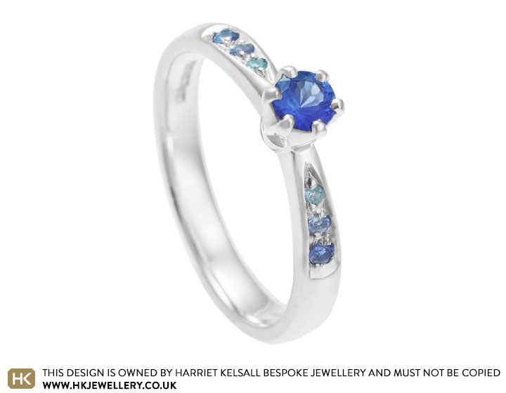 Kathleen's sapphire and diamond engagement ring 