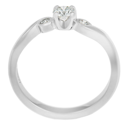 Fairtrade 18  carat  white  gold  diamond trilogy engagement  ring 