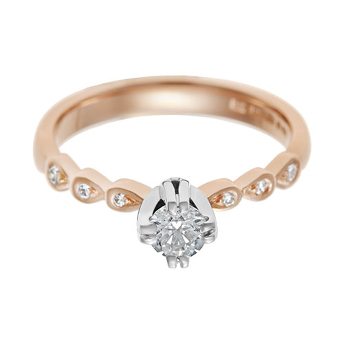  Vintage  inspired 9 carat rose  gold  and 0 31ct diamond 