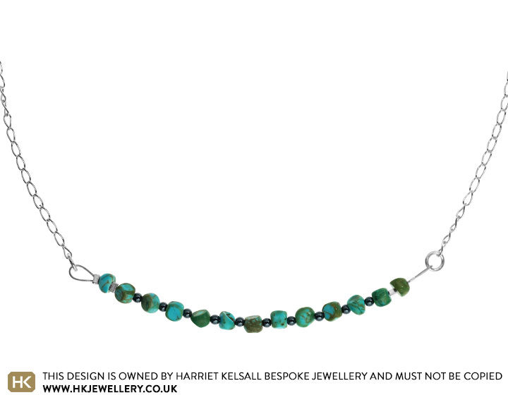 Chinese turquoise and hematite necklace